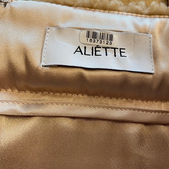Aliette Women’s Sherpa Faux Fur Mini Skirt Tan Lined New w/o tag size 8 - Picture 8 of 16